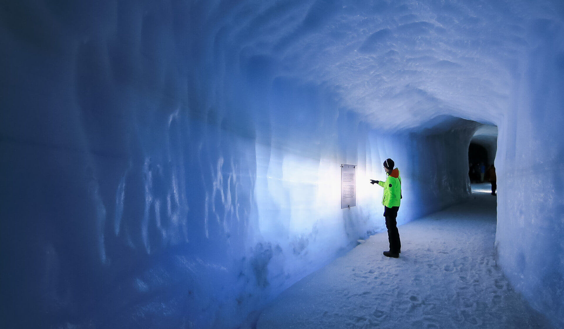 Into the glacier in iceland slider